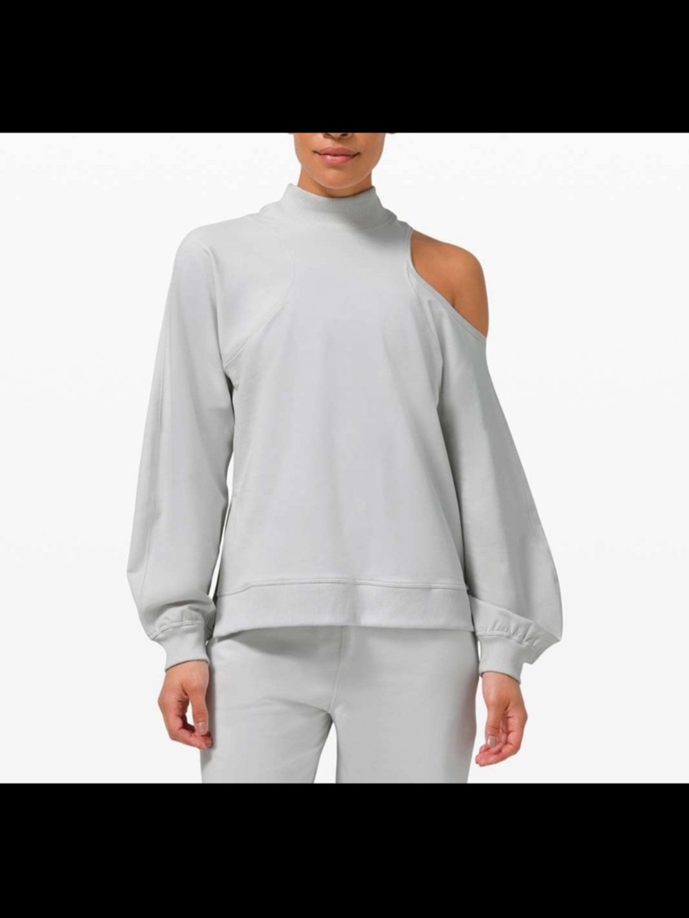 Lululemon NWT grey LA Asymmetrical-Cut-Out Crew size 4